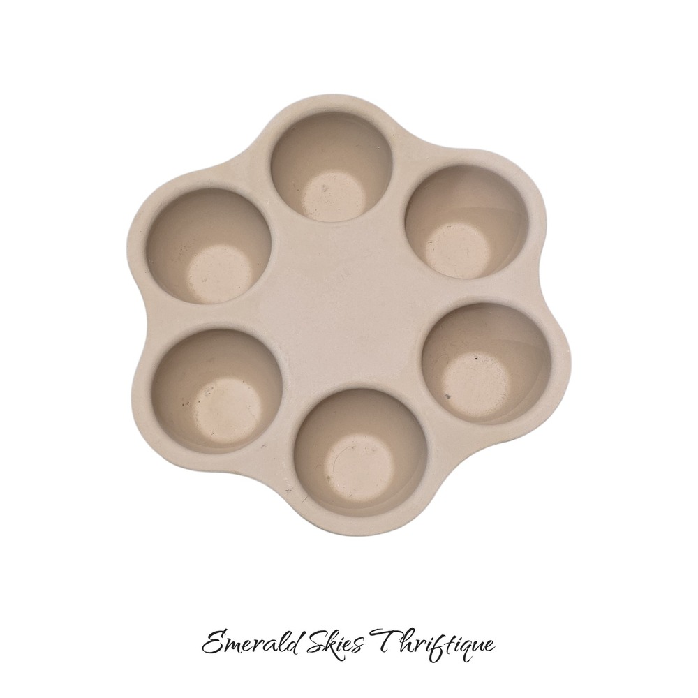 Pampered Chef 6 Single Serving Deep Baker Muffin 5131 Stoneware Pan. Free ship